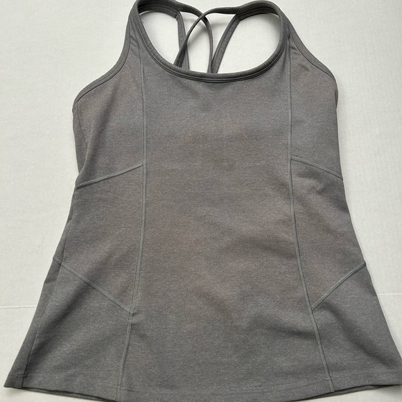 Athleta gray criss cross strappy back sleeveless active top in size Medium. E14 - Picture 1 of 9